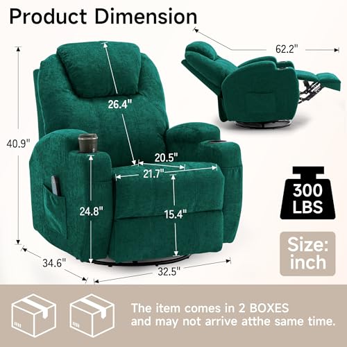Rocking Recliner Chair with Massage and Heat for Adults H49678