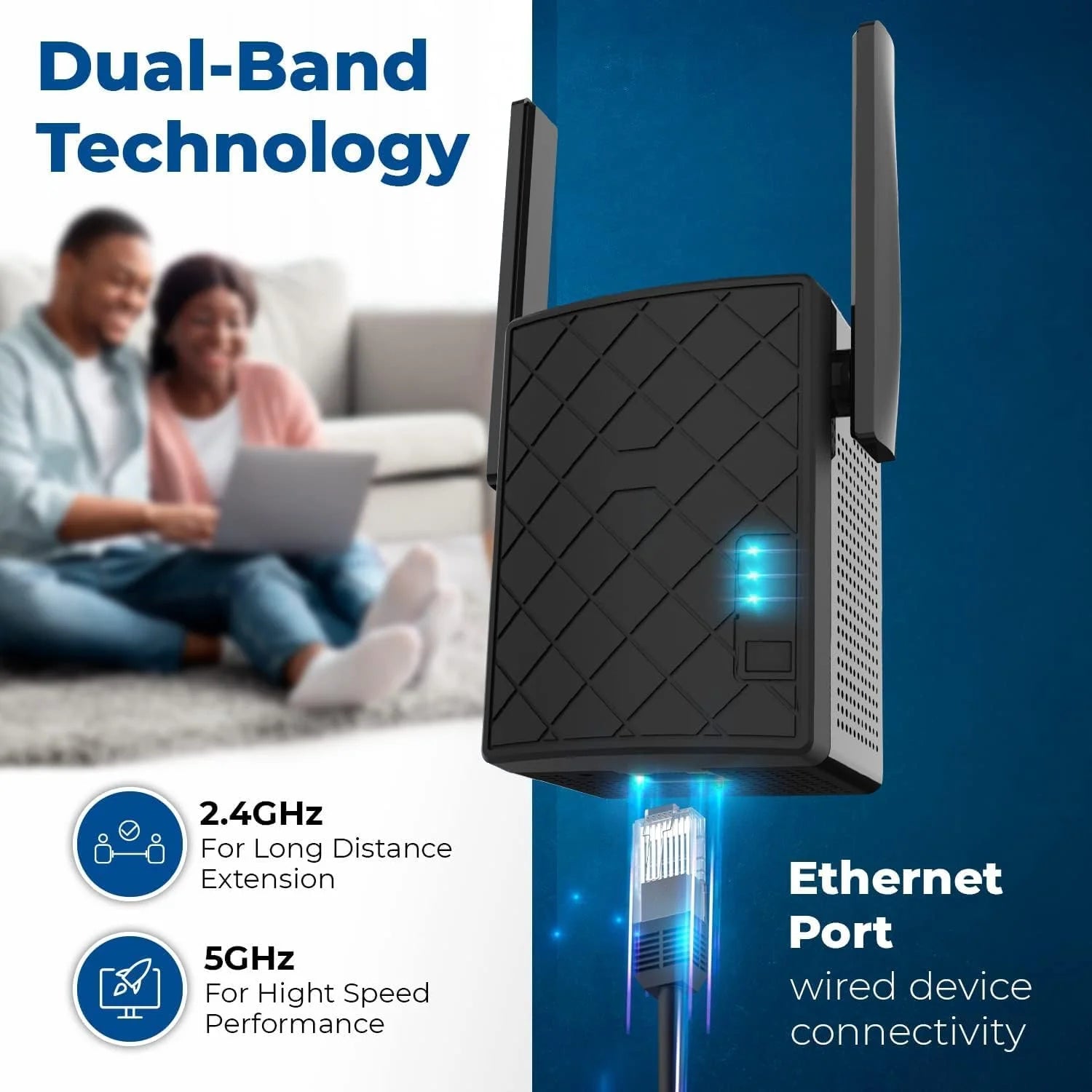 WiFi Extender 1200 Mbps Dual Band, Access Point with Ethernet Port Y7360