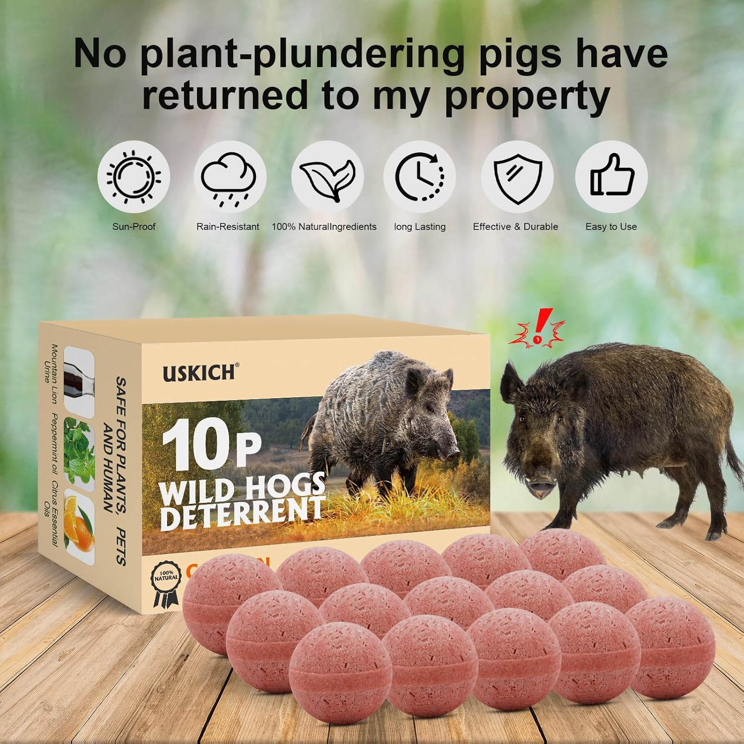 10 Pack Wild Hog Repellent for Farm, Garden, Yard, Lawn R279818