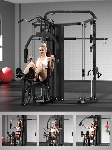 Multifunction Home Gym System with 138LB Weight Stack K907385