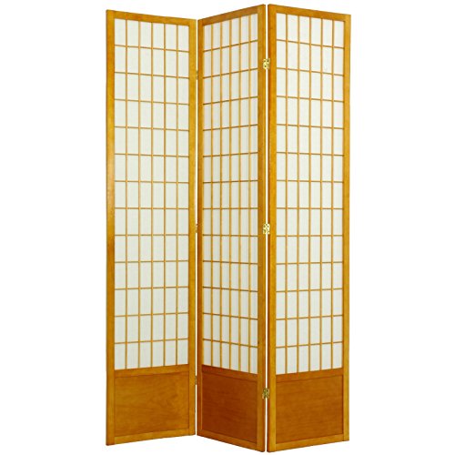 7 ft. Tall Window Pane Shoji Screen Room Divider, 3 Panels, White S15216