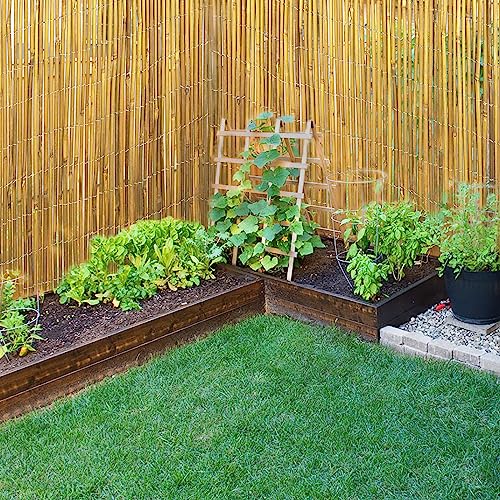 Natural Bamboo Fence Roll 6ft x 8ft, Outdoor Privacy Screen for Garden Q294
