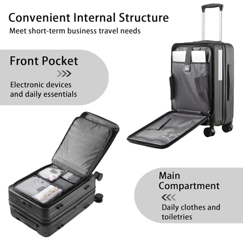 Expandable Hardside Carry-On Luggage with Spinner Wheels and TSA Lock Y87100