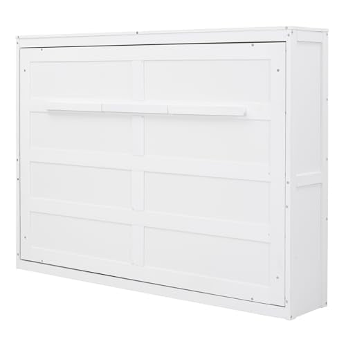 Modern Farmhouse Solid Wood Murphy Cabinet Bed Queen Gray B72702
