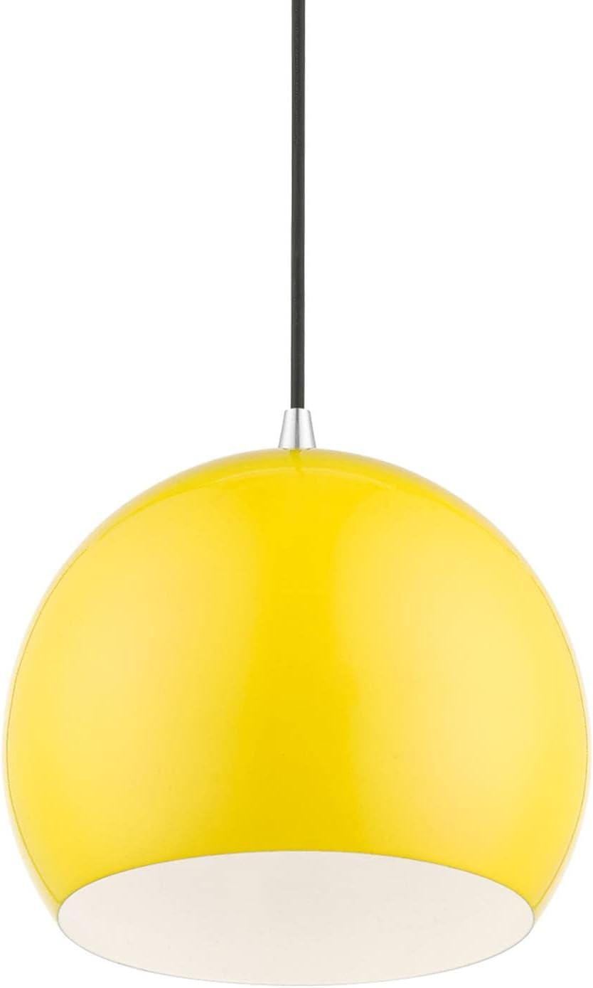 Globe Pendant Light, Industrial Style, 15 Inches Tall E369