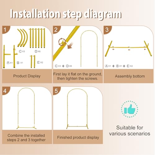 Metal Arch Backdrop Stand Set of 3 for Wedding Party Decoration G87396