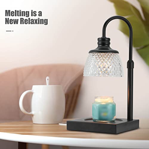 Candle Warmer Lamp with Dimmer, Height Adjustable, 2 Bulbs, Black D658
