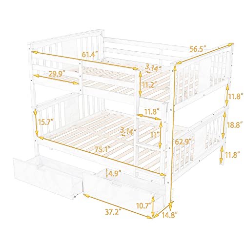 Twin Over Full Bunk Bed with Slide and Stairs for Kids I642