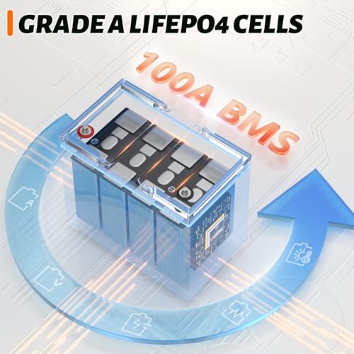 12V 100Ah Group 24 LiFePO4 Battery with 100A BMS, Deep Cycle for RV, Marine, Solar M985