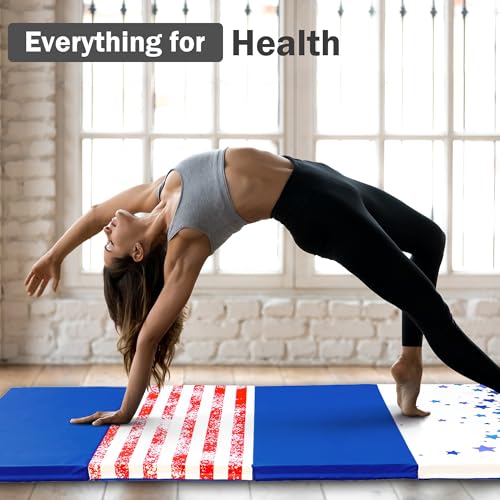 Folding Exercise Gymnastics Mat 4x10x3 Inch with Carrying Handles C40381