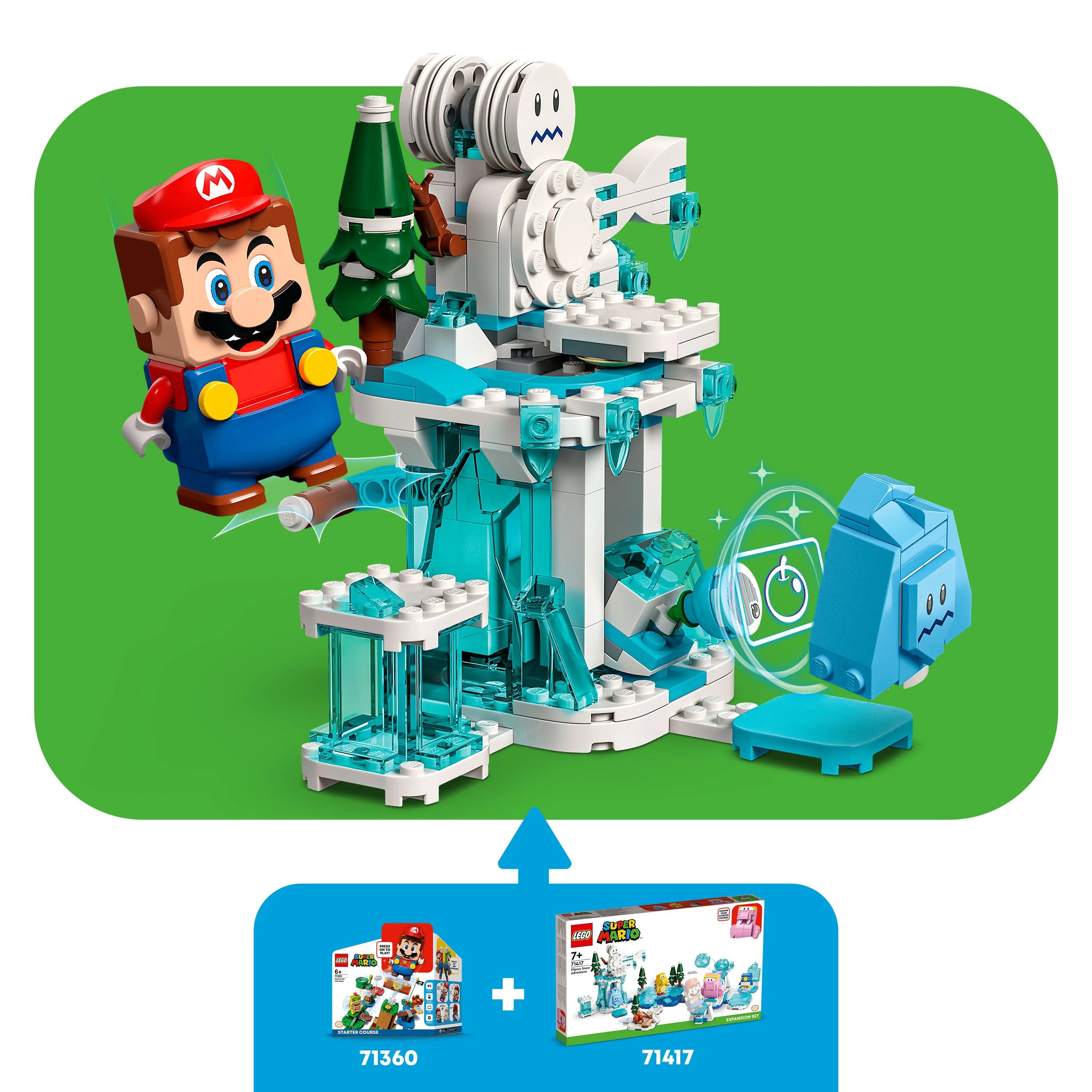 Super Mario Fliprus Snow Adventure Expansion Set 71417, Toy for Kids with Freezie and Baby Penguin Figures R2380