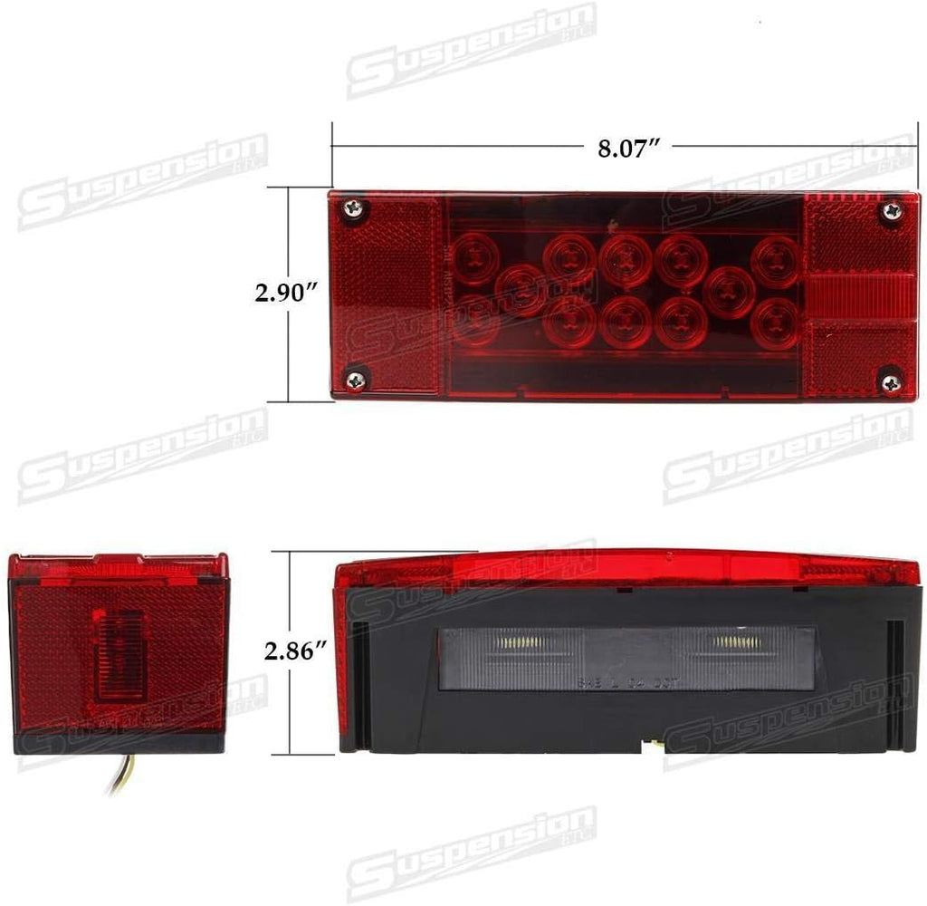 12V LED Submersible Rectangular Trailer Lights, Tail Stop Turn Running Lights, 2PCS Y169