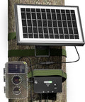 Solar Panel for Trail Camera, Solar Battery Charger with Controller and Built-in 7500mA Battery, DC 6V/9V/12V Output, for Trail Camera with 5.5×2.1mm or 4.0×1.7mm Ports, (6W Solar Panel)