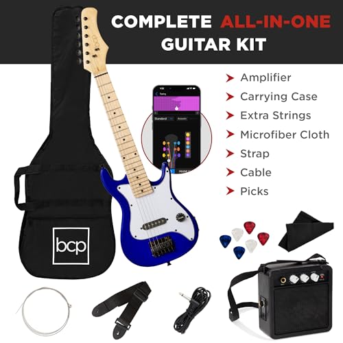 30in Kids Electric Guitar Beginner Starter Kit with Amplifier, Strap, Gig Bag, Picks J4176