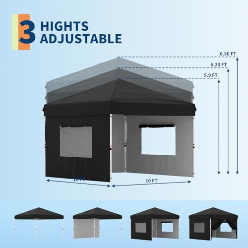 Pop Up Canopy Tent with Roller Bag, Adjustable Height U660