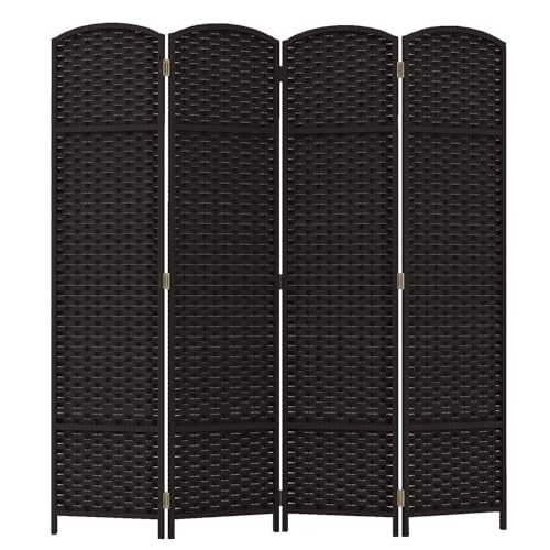 4 Panel Room Divider Screen 5.6 Ft Tall Folding Privacy Partition H959002