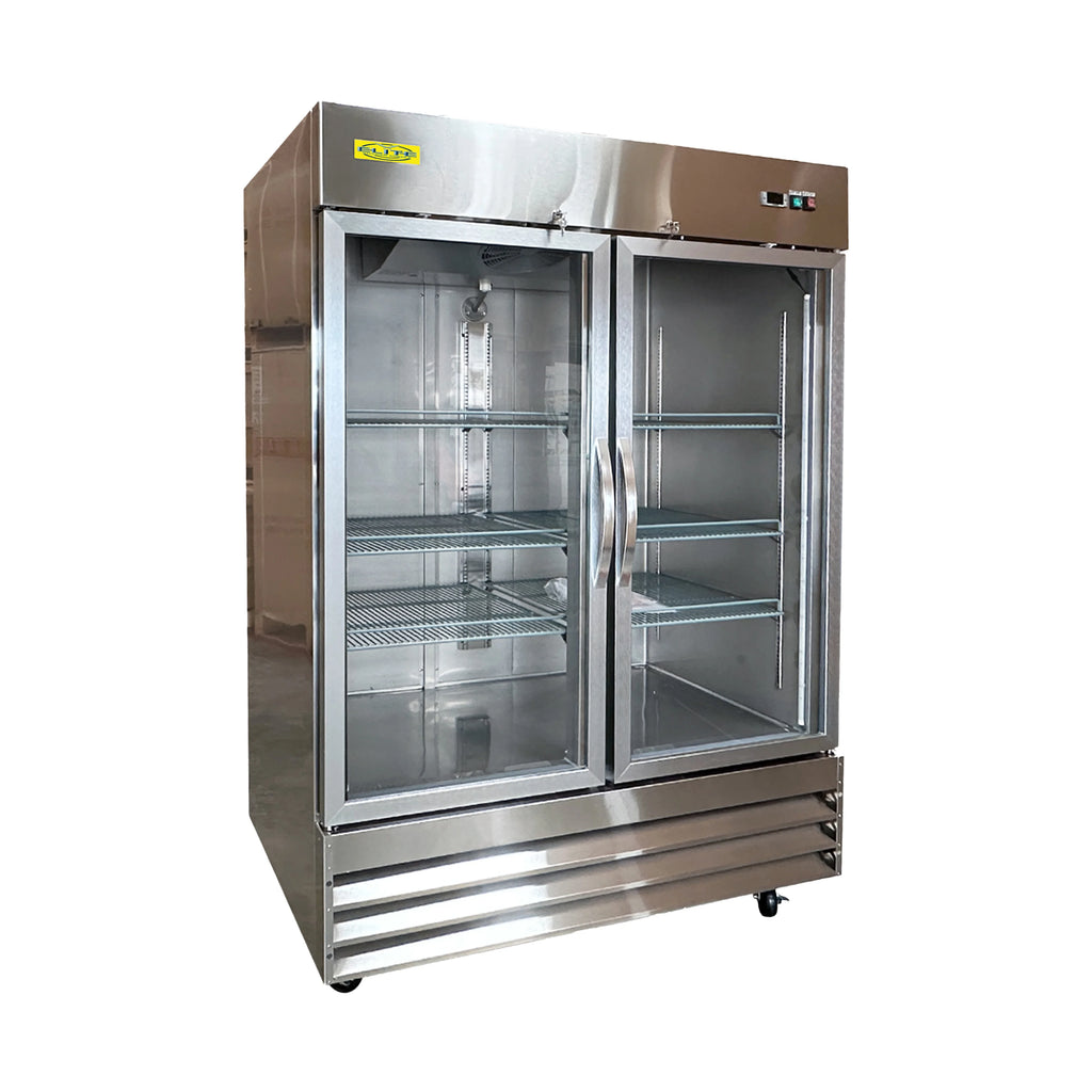 Two Glass Swing Door Stainless Steel Commercial Freezer R133