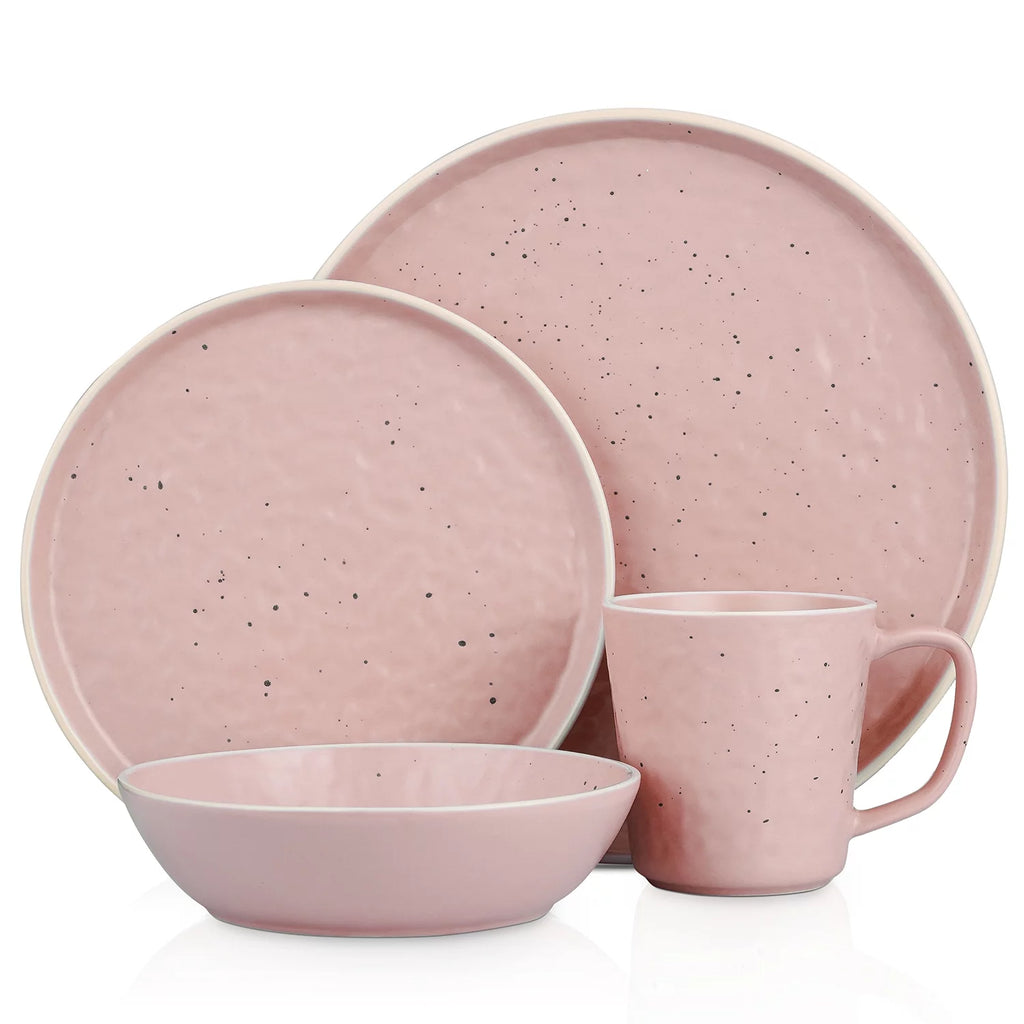 16-Piece Stoneware Dinnerware Set for 4, Multicolor J205