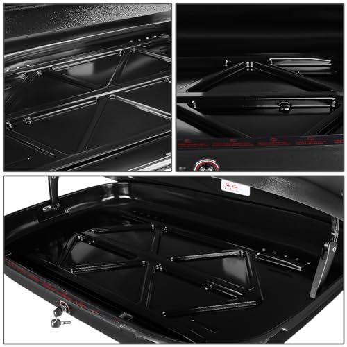 Heavy Duty Rooftop Cargo Carrier Lockable Roof Rack, 110 LBS, 53 x 34 x 15 Inches, Black Y2763