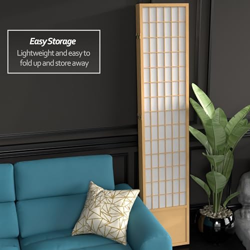 7 ft. Tall Window Pane Shoji Screen Room Divider, 3 Panels, White S15216
