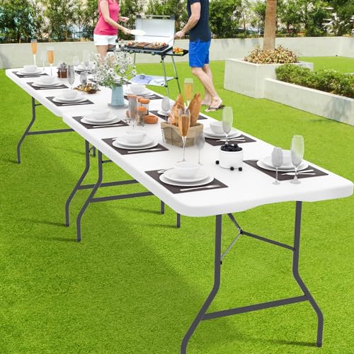 Folding Table 6 Foot Indoor Outdoor Heavy Duty Portable White A336496