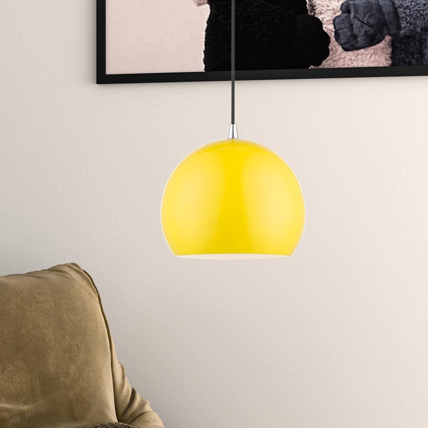 Globe Pendant Light, Industrial Style, 15 Inches Tall E369