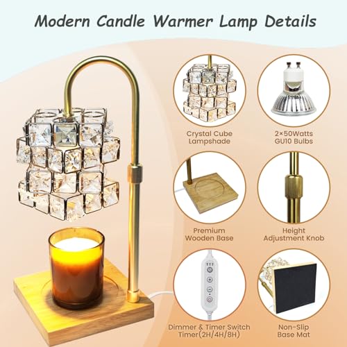 Candle Warmer Lamp with Timer, Adjustable Height, Dimmable W1712