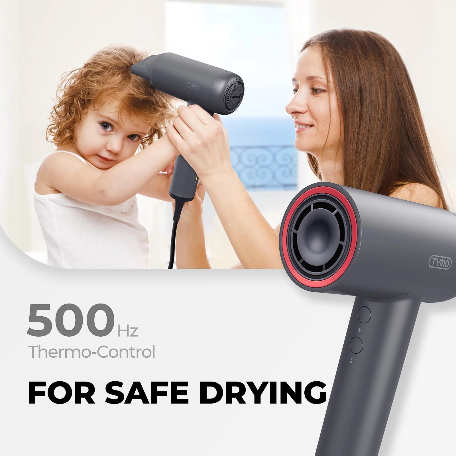 Ionic Hair Dryer, 1500W High Speed Blow Dryer with 110,000 RPM Motor, Low Noise for Home and Travel M44813