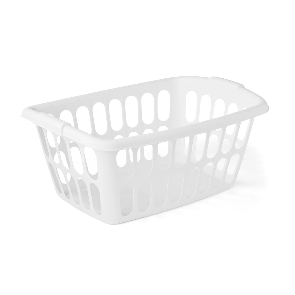 Rectangular Plastic Laundry Basket, White, 6 Pack L6443