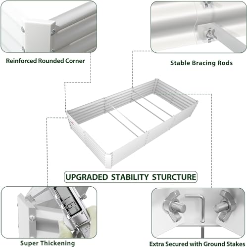 Galvanized Raised Garden Bed Oval Metal Planter Box for Vegetables Flowers U63502