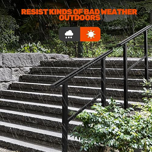 Outdoor Stair Railing for 2-3 Steps with Installation Kit T7933