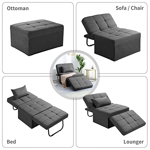 Folding Sofa Bed with Adjustable Backrest, Dark Grey Q8430