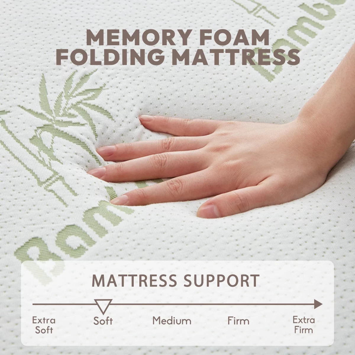 Folding Mattress with Memory Foam Topper and Storage Bag V54273