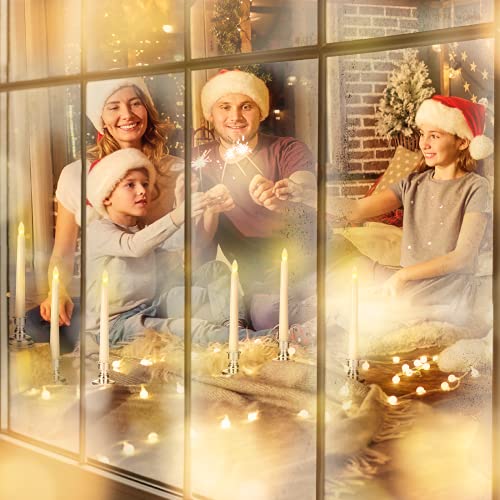 Flameless Flickering Taper Candles with Remote and Timer, Battery Operated, 9 Pack X8685