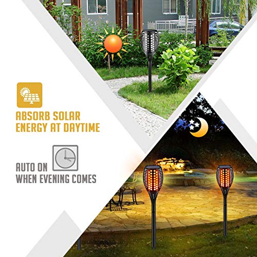 43" Flickering Flame Torch Lights Outdoor Waterproof for Yard Garden Pathway 4-Pack W755732
