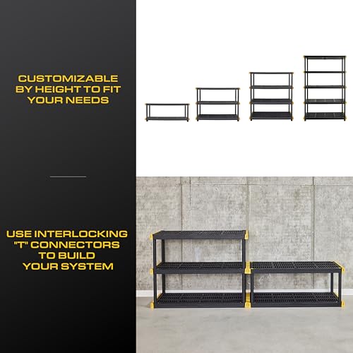 5-Tier Heavy Duty Plastic Storage Shelving Unit, 200lbs per Shelf, Indoor Outdoor L93051