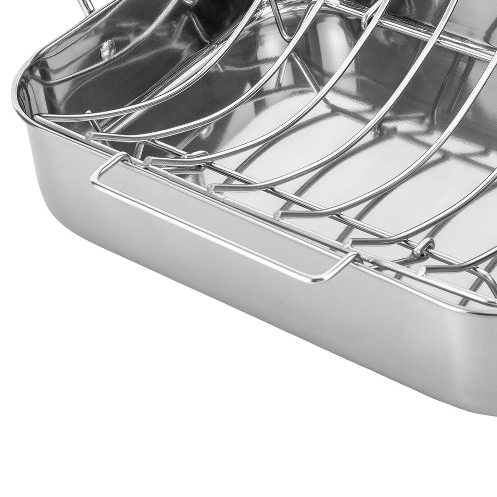 Stainless Steel Roasting Pan with Nonstick Rack, 16.5" x 12" I494