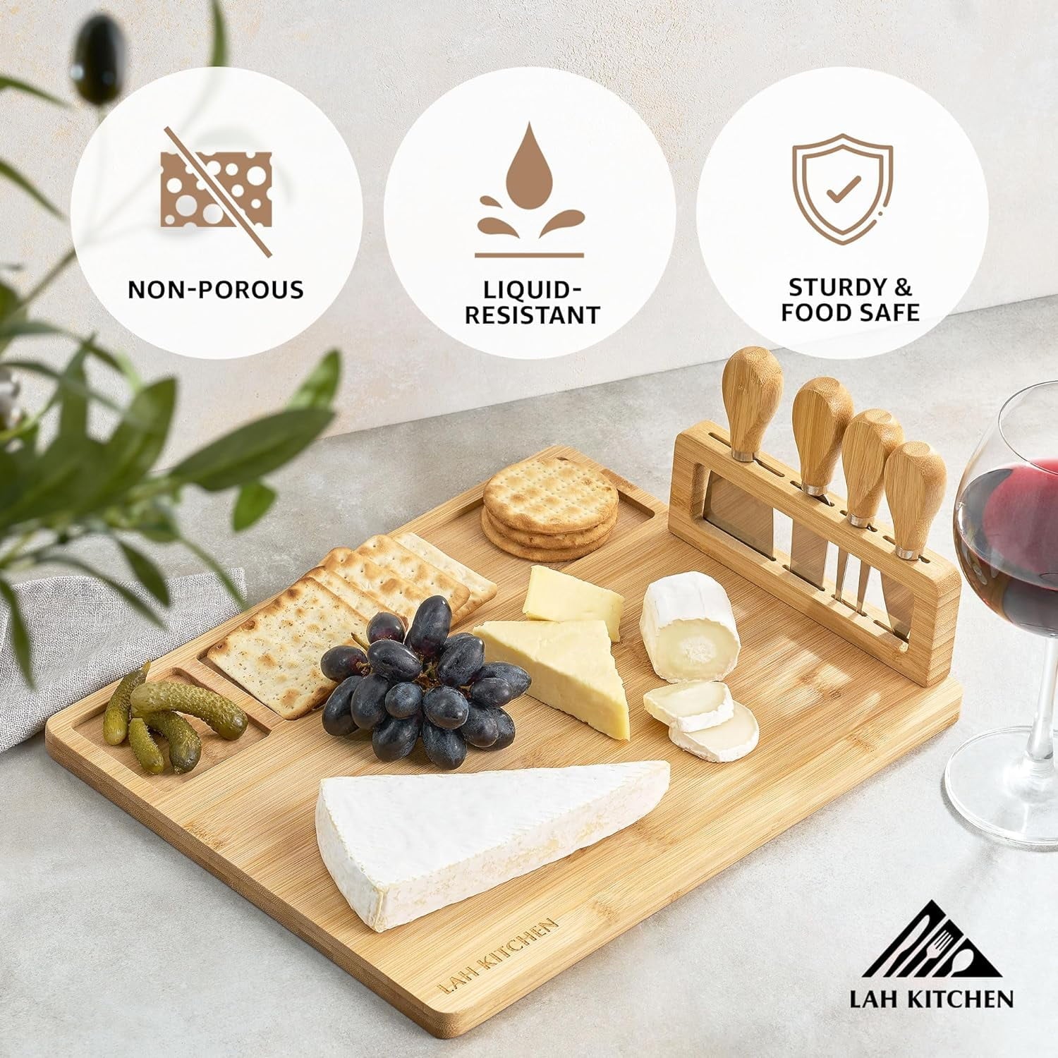 Large Charcuterie Board Gift Set with Accessories and Insulated Travel Bag S858107
