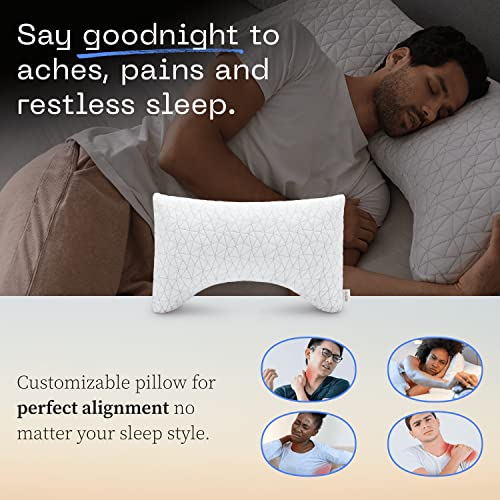 Adjustable Queen Bed Pillow, Cross Cut Memory Foam, Medium Firm for Side and Back Sleepers O458