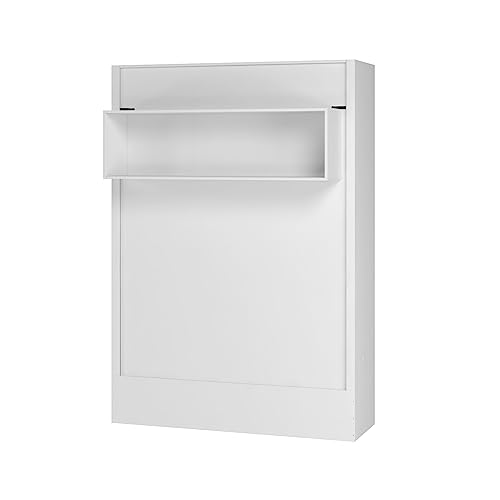 Full Murphy Wall Bed in White with Shelf Q5664