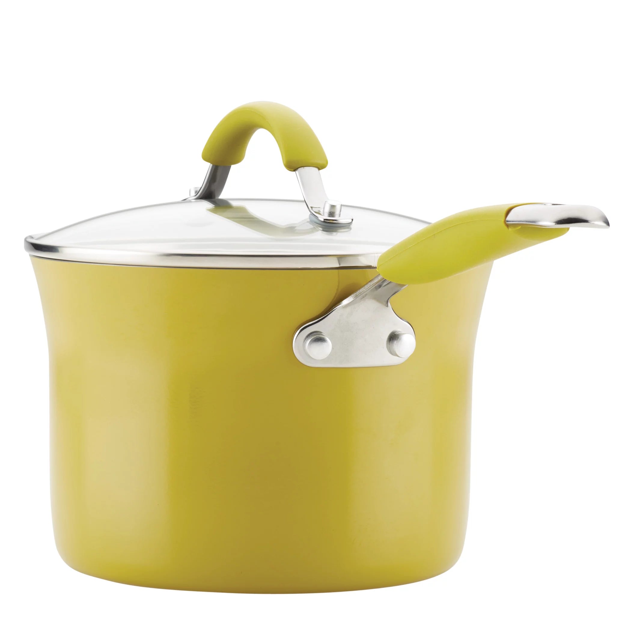 12 Piece Hard Porcelain Enamel Nonstick Pots and Pans, Lemongrass Green C889