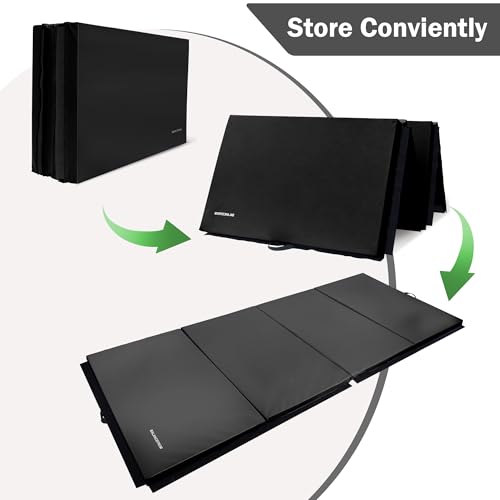 Folding Exercise Gymnastics Mat 4x10x3 Inch with Carrying Handles C40381
