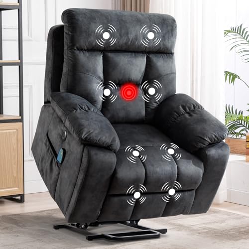 Large Power Lift Recliner Chair with Massage and Heat for Elderly Big and Tall People W6159