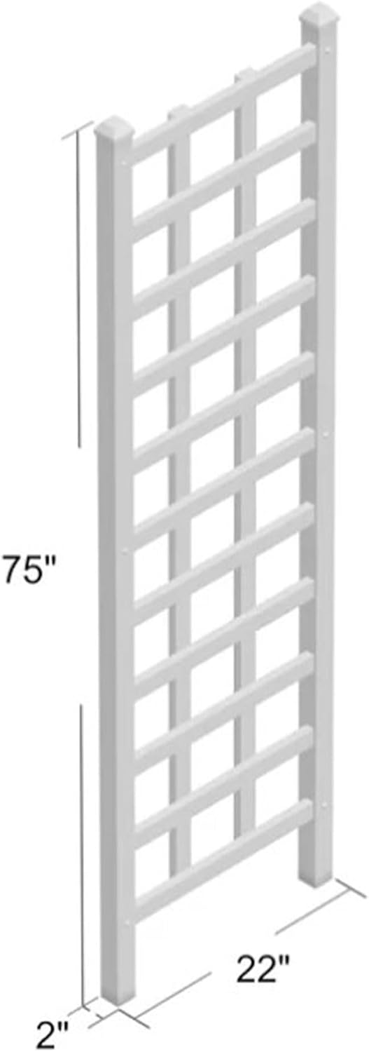 PVC Vinyl Outdoor Garden Patio Trellis with Ground Anchors, White M9343