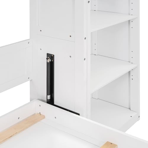 Queen Size Murphy Bed with Cabinet and LED Lights M1232
