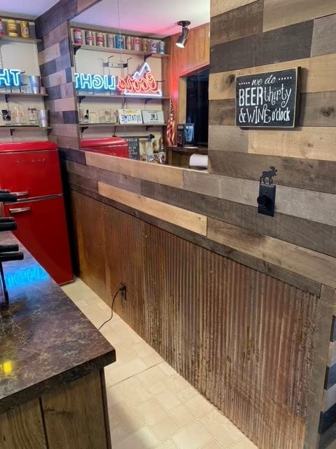 Rustic Corrugated Metal Wainscoting Roll - 10 Foot Q16477