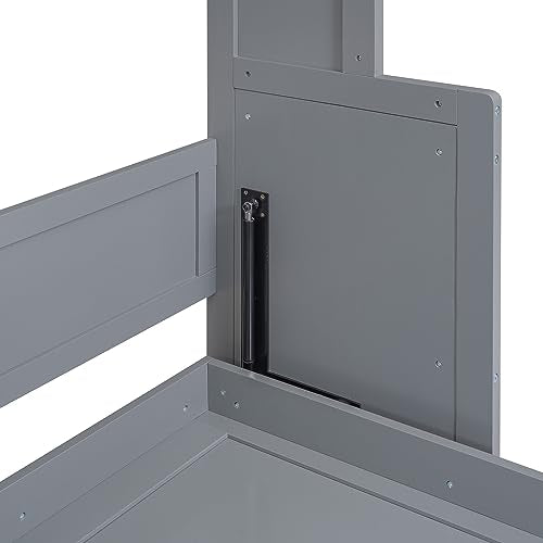 Queen Size Murphy Bed with Cabinet and LED Lights M1232