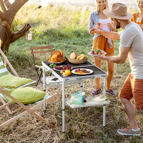 Folding Camping Table Small 2ft, Portable with Extra Space, Aluminum V581