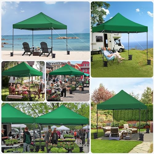 Heavy Duty Pop Up Canopy Tent 10x20 with Wheeled Carry Bag, White Q36763