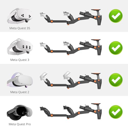 VR Gunstock for Quest 2 3 3S Pro – Adjustable FPS Controller Accessories with Magnetic Attachment N174248